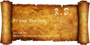 Krieg Dorina névjegykártya